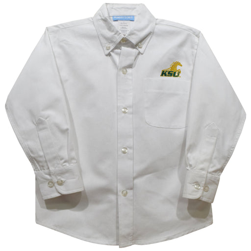 Kentucky State University Thorobreds Embroidered White Long Sleeve Button Down Shirt