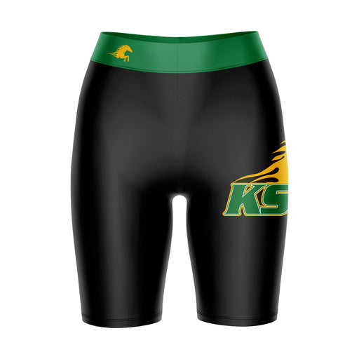 Kentucky State Thorobreds Vive La Fete Game Day Logo on Thigh and Waistband Black and Green Women Bike Short 9 Inseam