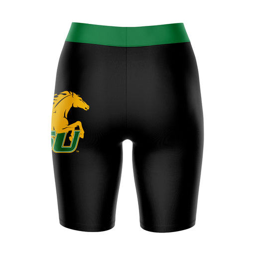 Kentucky State Thorobreds Vive La Fete Game Day Logo on Thigh and Waistband Black and Green Women Bike Short 9 Inseam - Vive La Fête - Online Apparel Store