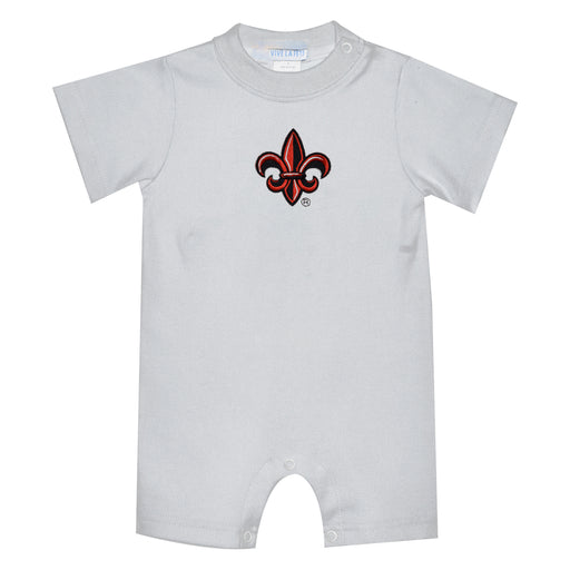 Louisiana at Lafayette Cajuns Embroidered White Knit Short Sleeve Boys Romper