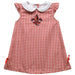 Louisiana at Lafayette Cajuns Embroidered Red Gingham A Line Dress