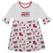 Louisiana at Lafayette Cajuns 3/4Sleeve Solid White Repeat Print Hand Sketched Vive La Fete Impressions Artwork on Skirt