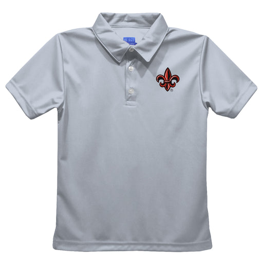 Louisiana at Lafayette Cajuns Embroidered Gray Short Sleeve Polo Box Shirt