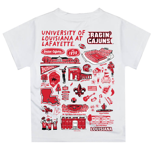 Louisiana at Lafayette Cajuns Hand Sketched Vive La Fete Impressions Artwork Boys Black Short Sleeve Tee Shirt - Vive La Fête - Online Apparel Store