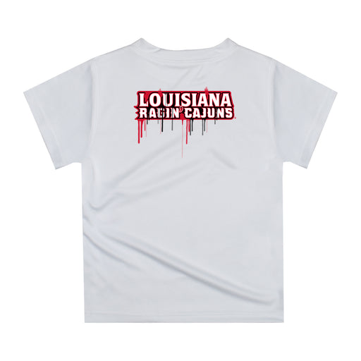 Louisiana at Lafayette Cajuns Original Dripping Football Helmet Red T-Shirt by Vive La Fete - Vive La Fête - Online Apparel Store