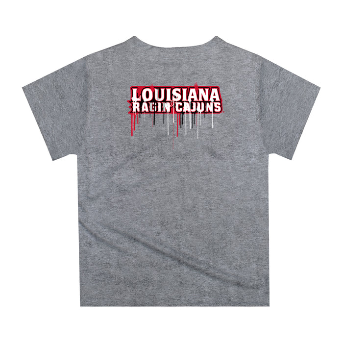 Louisiana at Lafayette Cajuns Original Dripping Football Helmet Red T-Shirt by Vive La Fete - Vive La Fête - Online Apparel Store