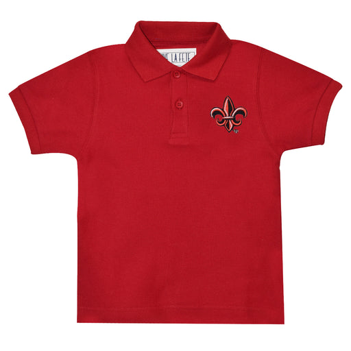 Louisiana At Lafayette Embroidered Red Short Sleeve Polo Box Shirt - Vive La Fête - Online Apparel Store