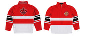 Louisiana At Lafayette Logo Stripes Red Long Sleeve Quarter Zip Sweatshirt - Vive La Fête - Online Apparel Store