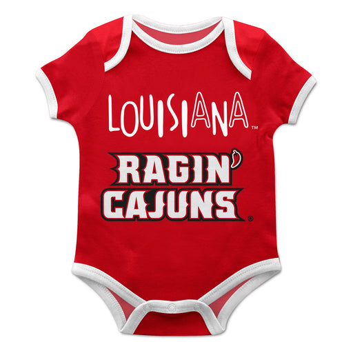 Louisiana At Lafayette Red Solid Short Sleeve Onesie - Vive La Fête - Online Apparel Store