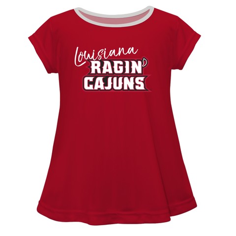 Louisiana At Lafayette Solid Red Laurie Top Short Sleeve - Vive La Fête - Online Apparel Store