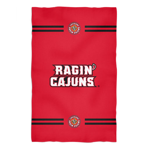 Louisiana at Lafayette Cajuns Vive La Fete Game Day Absorvent Premium Red Beach Bath Towel 51 x 32 Logo and Stripes