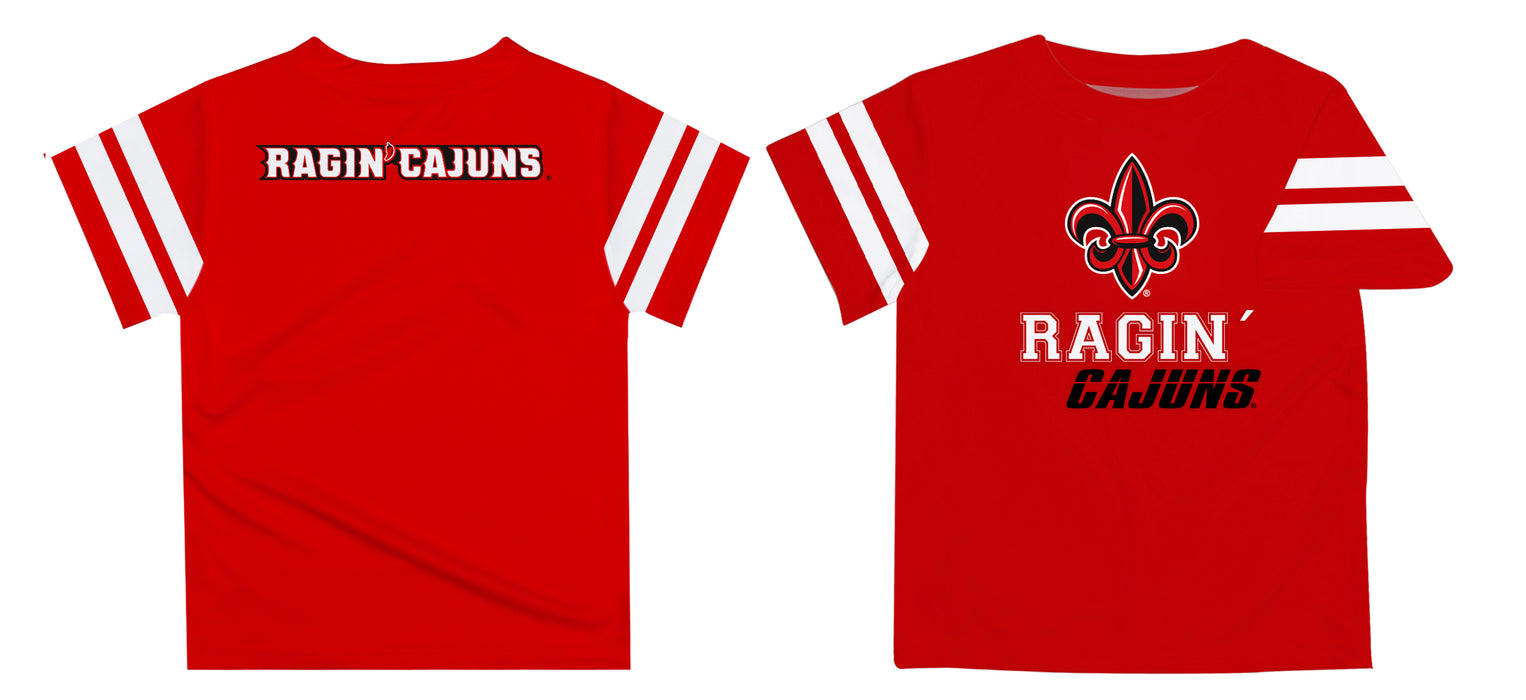 Louisiana At Lafayette Stripe Red Boys Tee Shirt SS - Vive La Fête - Online Apparel Store