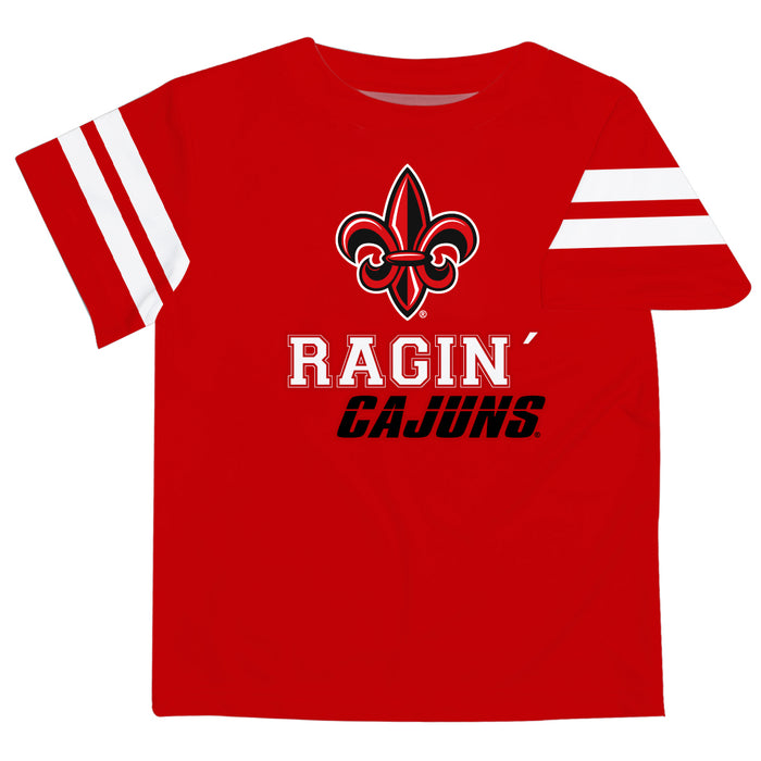 Louisiana At Lafayette Stripe Red Boys Tee Shirt SS - Vive La Fête - Online Apparel Store