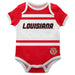 Louisiana At Lafayette Block Stripe Red Short Sleeve Onesie - Vive La Fête - Online Apparel Store