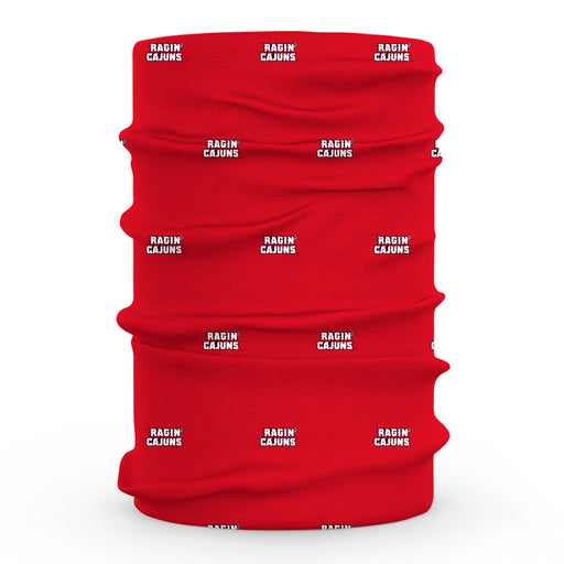 Louisiana Ragin Cajuns Vive La Fete All Over Logo Game Day Collegiate Face Cover Soft 4-Way Stretch Two Ply Neck Gaiter - Vive La Fête - Online Apparel Store