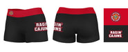 Louisiana Ragin Cajuns Vive La Fete Logo on Thigh and Waistband Black & Red Women Yoga Booty Workout Shorts 3.75 Inseam" - Vive La Fête - Online Apparel Store