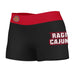 Louisiana Ragin Cajuns Vive La Fete Logo on Thigh and Waistband Black & Red Women Yoga Booty Workout Shorts 3.75 Inseam"