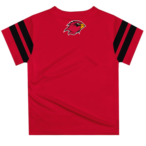 Lamar Cardinals Vive La Fete Boys Game Day Red Short Sleeve Tee with Stripes on Sleeves - Vive La Fête - Online Apparel Store
