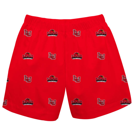 Lamar Cardinals Short Red All Over Logo - Vive La Fête - Online Apparel Store