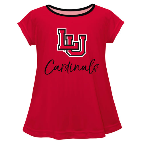 Lamar Cardinals Vive La Fete Girls Game Day Short Sleeve Red Top with School Logo and Name - Vive La Fête - Online Apparel Store