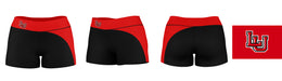 Lamar Cardinals Vive la Fete Game Day Collegiate Waist Color Block Women Black Red Optimum Yoga Short - Vive La Fête - Online Apparel Store