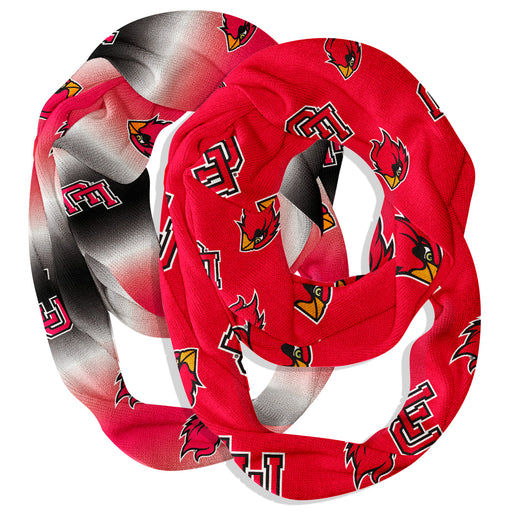 Lamar Cardinals Vive La Fete All Over Logo Game Day Collegiate Women Set of 2 Light Weight Ultra Soft Infinity Scarfs