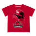 Lamar Cardinals Original Dripping Baseball Helmet Red T-Shirt by Vive La Fete