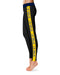 La Salle University Explorers Yellow Stripes Black Leggings - Vive La Fête - Online Apparel Store
