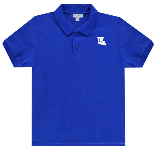 Louisiana Tech Embroidered  Royal Polo Box Shirt Short Sleeve - Vive La Fête - Online Apparel Store