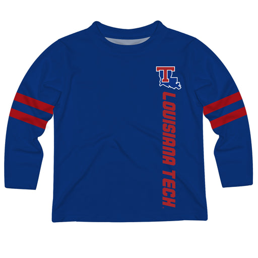 Louisiana Tech Stripes Blue Long Sleeve Tee Shirt - Vive La Fête - Online Apparel Store