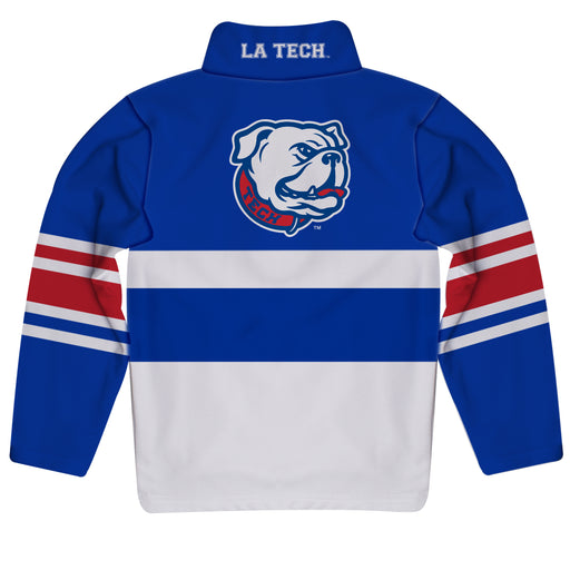 Louisiana Tech Logo Stripes Blue Long Sleeve Quarter Zip Sweatshirt - Vive La Fête - Online Apparel Store