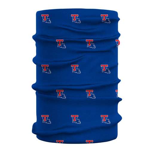 Louisiana Tech Bulldogs Vive La Fete All Over Logo Game Day Collegiate Face Cover Soft 4-Way Stretch Two Ply Neck Gaiter - Vive La Fête - Online Apparel Store