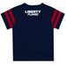 Liberty Flames Vive La Fete Boys Game Day Navy Short Sleeve Tee with Stripes on Sleeves - Vive La Fête - Online Apparel Store
