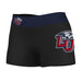 Liberty Flames Vive La Fete Game Day Logo on Thigh & Waistband Black & Navy Women Booty Workout Shorts 3.75 Inseam"