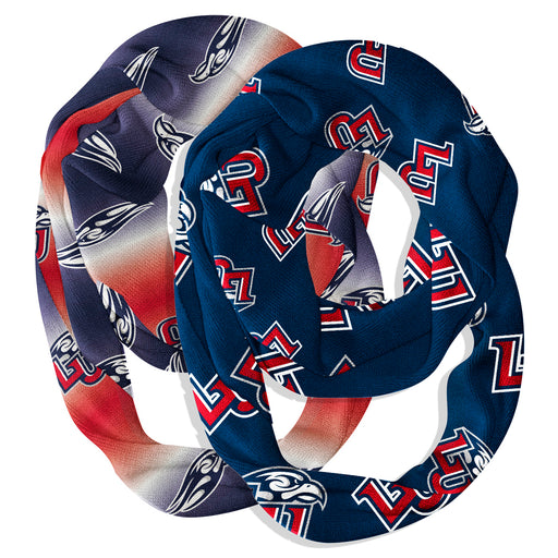 Liberty Flames Vive La Fete All Over Logo Game Day Collegiate Women Set of 2 Light Weight Ultra Soft Infinity Scarfs