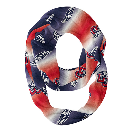 Liberty Flames Vive La Fete All Over Logo Game Day Collegiate Women Ultra Soft Knit Infinity Scarf
