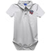 Liberty Flames Embroidered White Solid Knit Polo Onesie