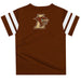 Lehigh University Mountain Hawks Vive La Fete Boys Game Day Brown Short Sleeve Tee with Stripes on Sleeves - Vive La Fête - Online Apparel Store
