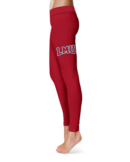 Loyola Marymount Lions Vive La Fete Game Day Collegiate Large Logo on Thigh Women Red Yoga Leggings 2.5 Waist Tights" - Vive La Fête - Online Apparel Store