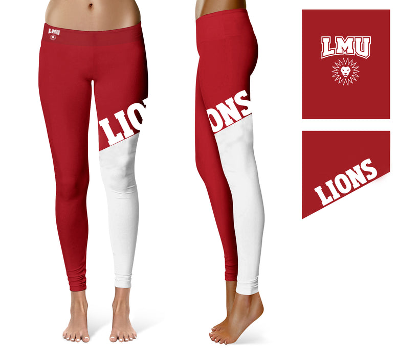 Loyola Marymount Lions Vive La Fete Game Day Collegiate Leg Color Block Women Red White Yoga Leggings - Vive La Fête - Online Apparel Store