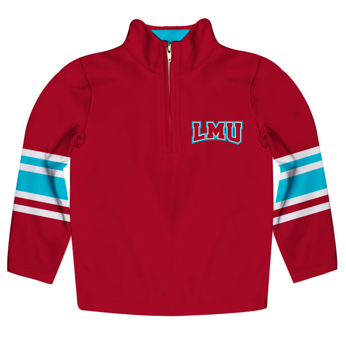 Loyola Marymount Lions Vive La Fete Game Day Red Quarter Zip Pullover Stripes on Sleeves - Vive La Fête - Online Apparel Store