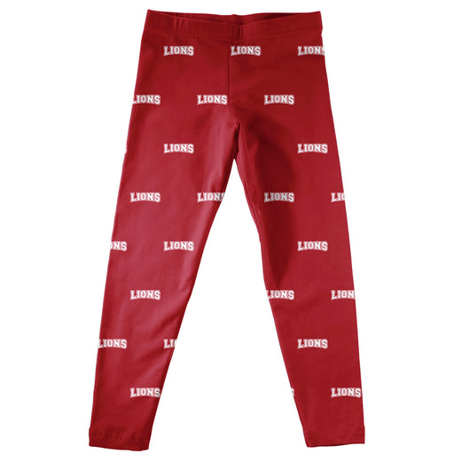Loyola Marymount Lions Vive La Fete Girls Game Day All Over Logo Elastic Waist Classic Play Red Leggings Tights - Vive La Fête - Online Apparel Store
