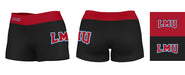 LMU Lions Vive La Fete Game Day Logo on Thigh and Waistband Black & Maroon Women Yoga Booty Workout Shorts 3.75 Inseam" - Vive La Fête - Online Apparel Store
