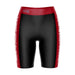 Loyola Marymount Lions Vive La Fete Game Day Logo on Waistband and Red Stripes Black Women Bike Short 9 Inseam"