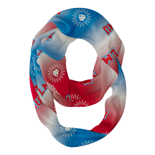 Loyola Marymount Lions Vive La Fete All Over Logo Game Day Collegiate Women Ultra Soft Knit Infinity Scarf