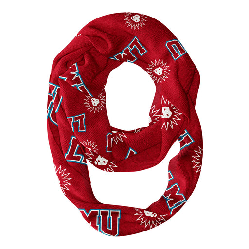 Loyola Marymount Lions Vive La Fete Repeat Logo Game Day Collegiate Women Light Weight Ultra Soft Infinity Scarf