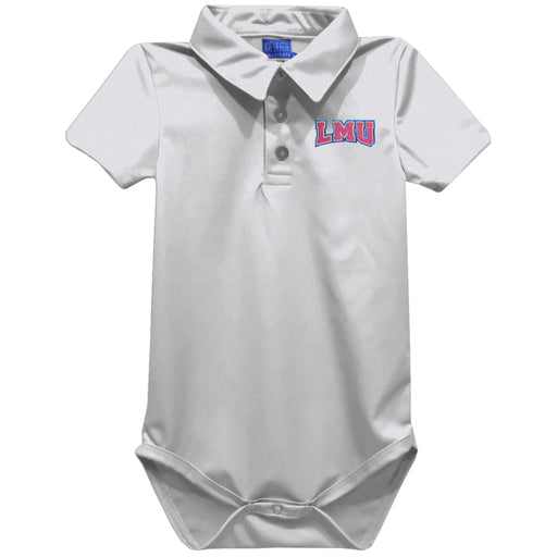 Loyola Marymount Lions Embroidered White Solid Knit Polo Onesie