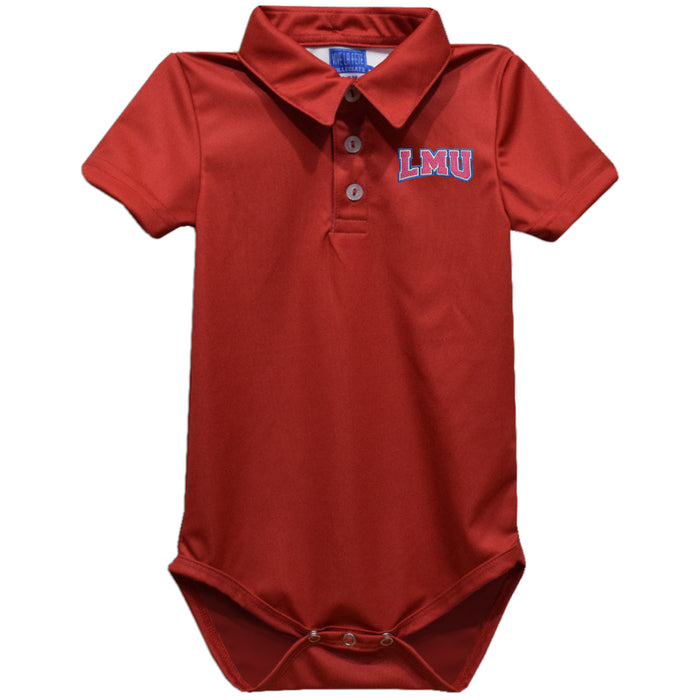 Loyola Marymount Lions Embroidered Red Solid Knit Polo Onesie