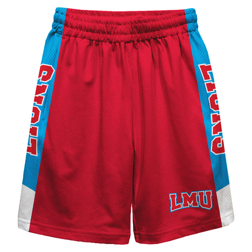 Loyola Marymount Lions Vive La Fete Game Day Red Stripes Boys Solid Blue Athletic Mesh Short