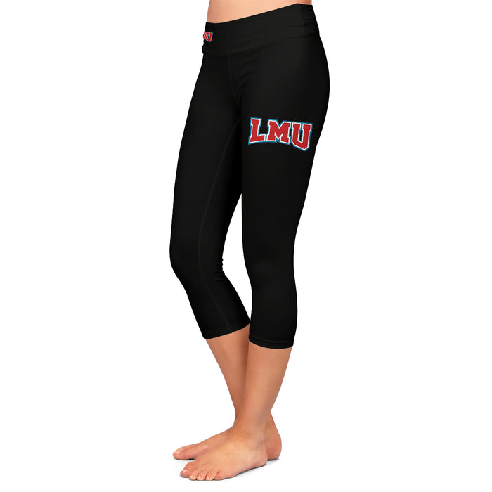 LMU Lions Vive La Fete Game Day Collegiate Large Logo on Thigh and Waist Youth Black Capri Leggings - Vive La Fête - Online Apparel Store